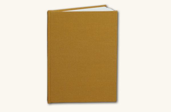 Travel journal linen mustard curry stationery spelling